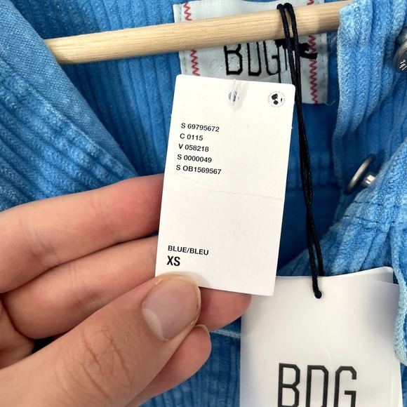 NWT Urban Outfitters BDG Carissa Cropped Corduroy Jacket in Blue XS - Picture 11 of 15
